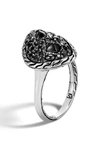 John Hardy Classic Chain Black Spinel & Sapphire Ring In Silver/ Black Sapphire