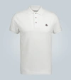 Moncler Logo Patch Jersey Short Sleeve Polo Shirt In White