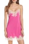 Natori Enchant Floral Lace Chemise In Vivid Pink