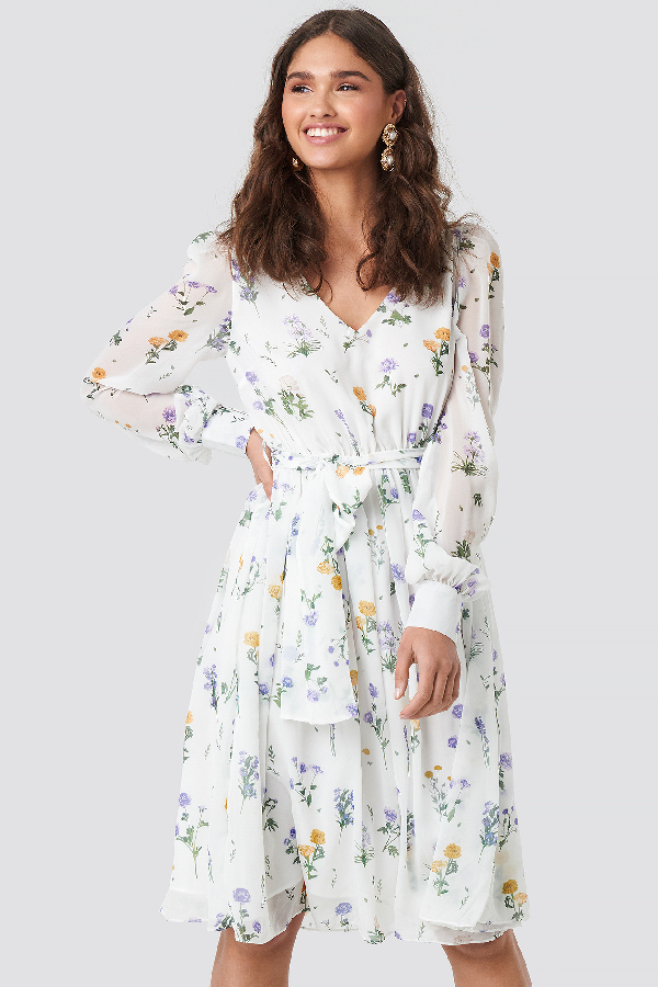 white floral midi dress