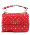 Valentino Garavani Medium Rockstud Matelassé Quilted Leather Crossbody Bag In Rouge Pur