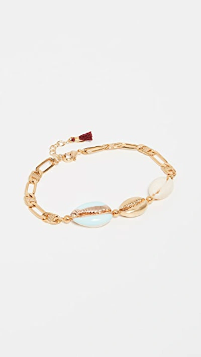 Shashi Ocean Drive Bracelet In Gold/turquoise