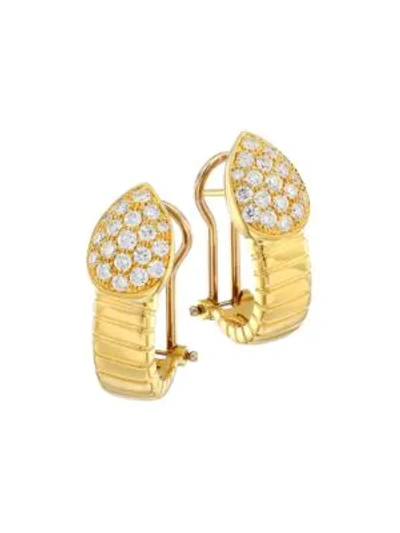 Alberto Milani Via Brera 18k Yellow Gold & Pavé Diamond Pear Earrings