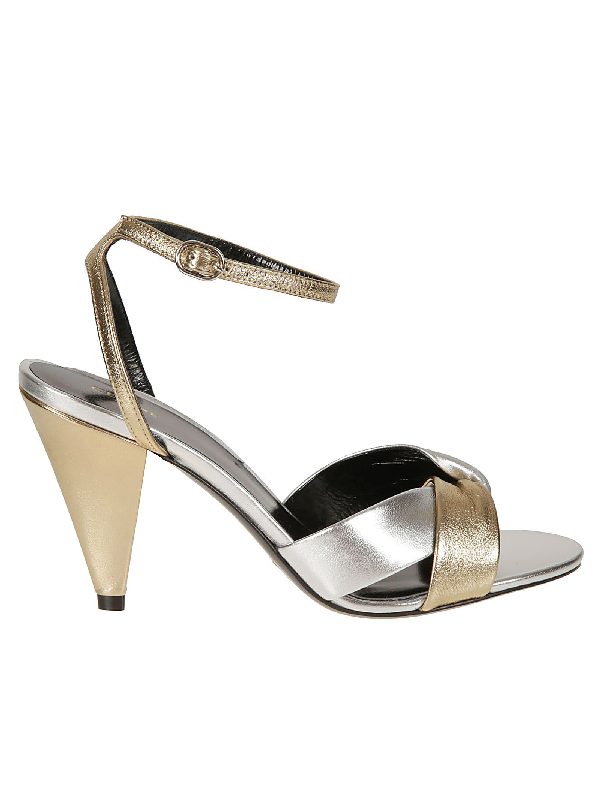 gold and silver sandals