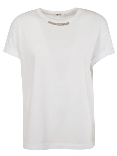 Brunello Cucinelli Metal Detail T-shirt In White