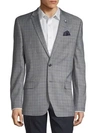 Tommy Hilfiger Plaid Notched Sportcoat In Grey