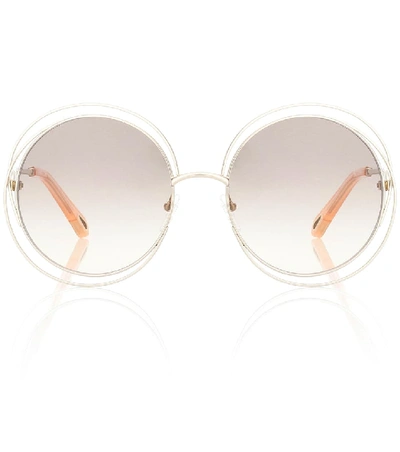 Chloé Carlina Oversized Round-frame Sunglasses In Gold