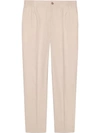 Gucci Cotton Poplin Pant With  Label In White