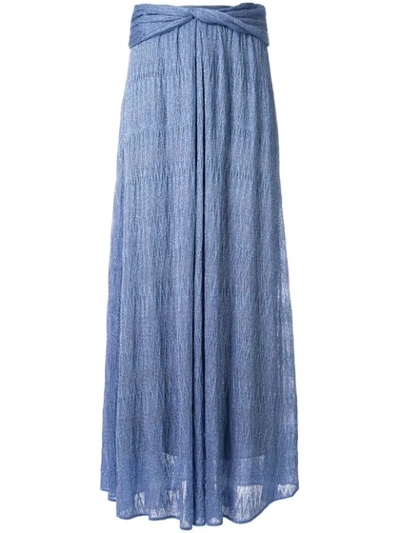 Missoni Zigzag Lamé Long Skirt In Blue