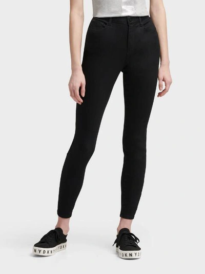 Donna Karan Mid-rise Skinny Ankle Jean In Black Combo