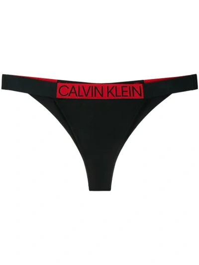 Calvin Klein Logo Printed Briefs In Black