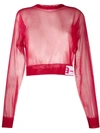 Artica Arbox Sheer Cropped Blouse - Pink