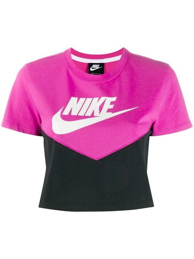 Nike Cropped Logo T-shirt - Pink