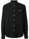 Kenzo Embroidered Tiger Shirt In Black