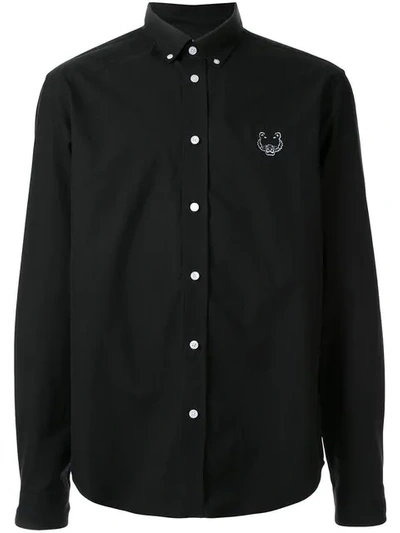 Kenzo Embroidered Tiger Shirt In Black