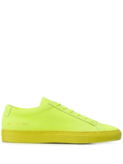 Common Projects Achille Fluo Sneakers In Yellow Suede