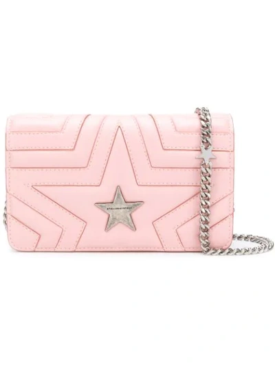 Stella Mccartney Star Faux Leather Crossbody Bag - Beige In Pink