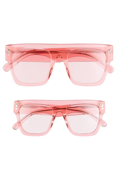 Stella Mccartney Kids' Mum & Me 51mm Tinted Flat Top Sunglasses Set In Pink