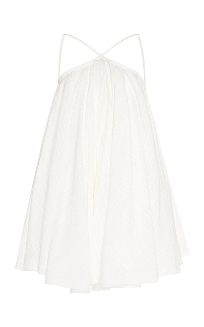 Jacquemus Cotton & Linen Blend A-line Mini Dress In White