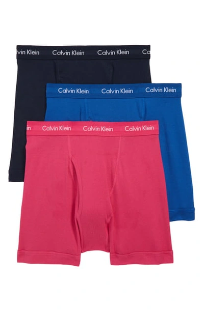 Calvin Klein 3-pack Boxer Briefs In Neptune/ Thrill/ Shoreline