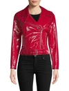 Bb Dakota Faux Leather Biker Jacket In Dark Red