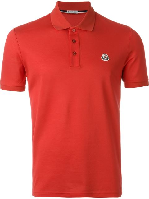 Moncler Logo Polo Shirt In Rosso | ModeSens