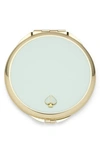 Kate Spade Compact Mirror In Aqua W/ Gold