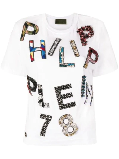 Philipp Plein Logo Collage T-shirt In White