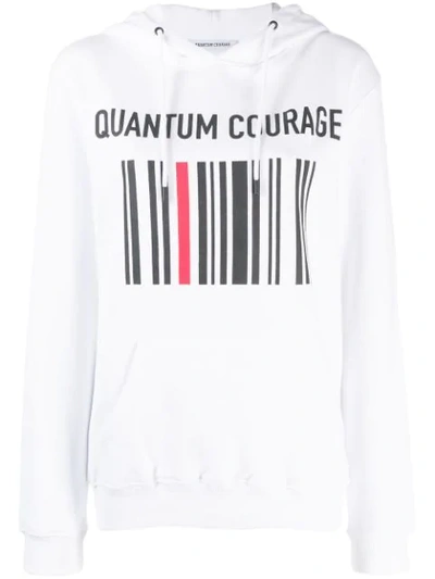 Quantum Courage Logo Print Hoodie In White