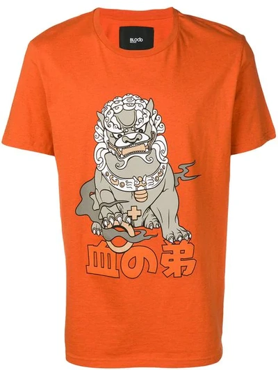 Blood Brother 'onigawara' T-shirt Mit Print In Orange