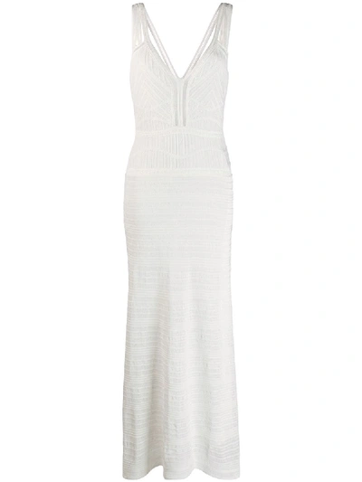 M Missoni Ribbed Design Gown - White