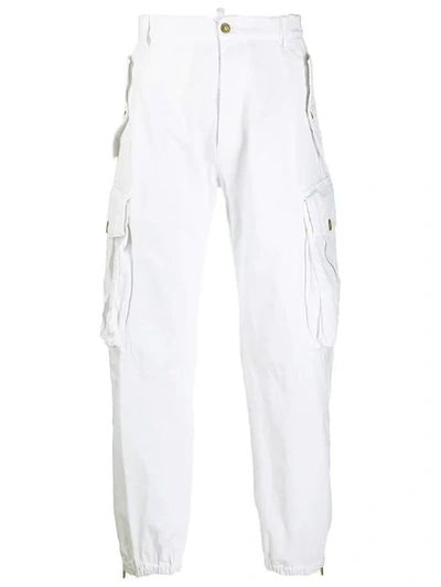 Dsquared2 Combat Cargo Trousers In 100 White