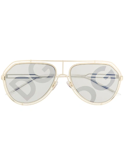 Dolce & Gabbana Eyewear Aviator Sunglasses - Gold