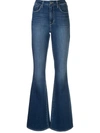 L Agence Affair High Waist Flare Jeans In Denim-drk