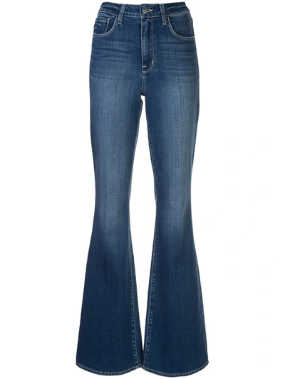 L Agence Affair High Waist Flare Jeans In Denim-drk