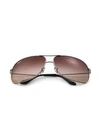 Ray Ban Rb3267 64mm Square Wrap Aviator Sunglasses In Silver