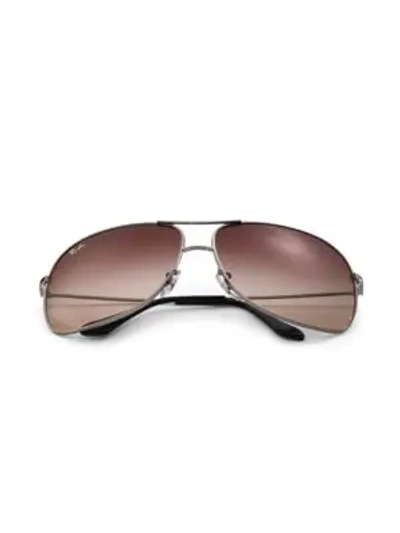 Ray Ban Rb3267 64mm Square Wrap Aviator Sunglasses In Silver