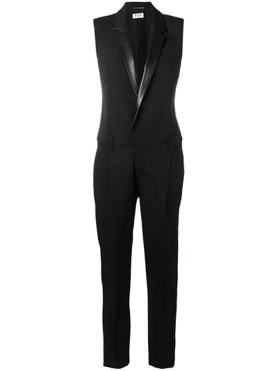 Saint Laurent Tailored Sleeveless Jumpsuit In Black