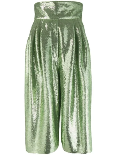 Marc Jacobs Sequin Wide-leg Trousers In Green
