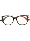 Gucci Eyewear Square Frame Glasses - Gold