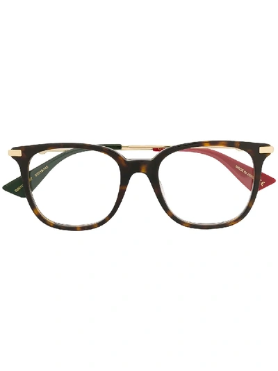 Gucci Eyewear Square Frame Glasses - Gold
