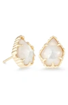 Kendra Scott Tessa Stone Stud Earrings In Ivory Mop/ Gold