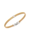 Alor Women's 18k Gold & Stainless Steel Diamond Rope Bangle Bracelet