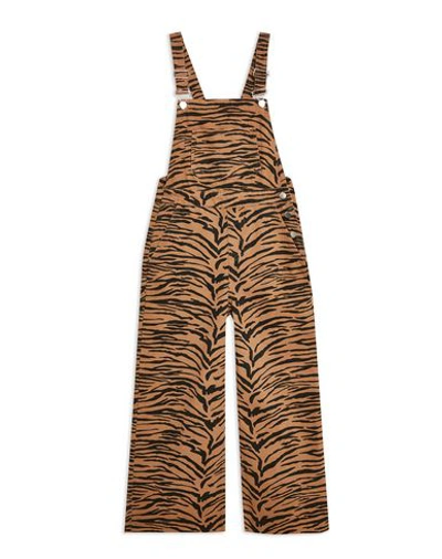 Topshop Overalls In Tan