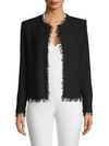 Iro Fringed Open-front Jacket In Black