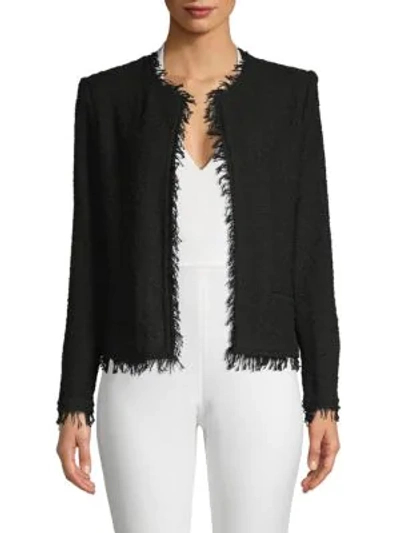 Iro Fringed Open-front Jacket In Black