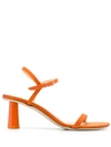 By Far 55mm Magnolia Silk Satin Sandals In Orange