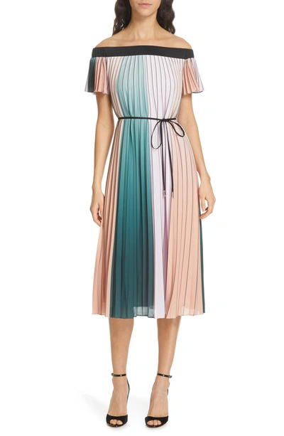 Ted Baker Fernee Maxi Dress In Color Block Pleat-multi In Lilac