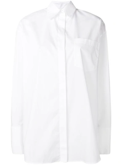 The Row Yssetra Slim Button-front Cotton Shirt In White