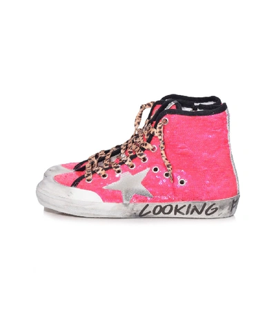 Golden Goose Francy Sneakers In Pink Fluo Pailettes